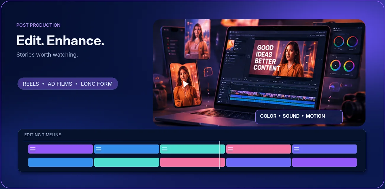 Post-production colour and sound edit suite
