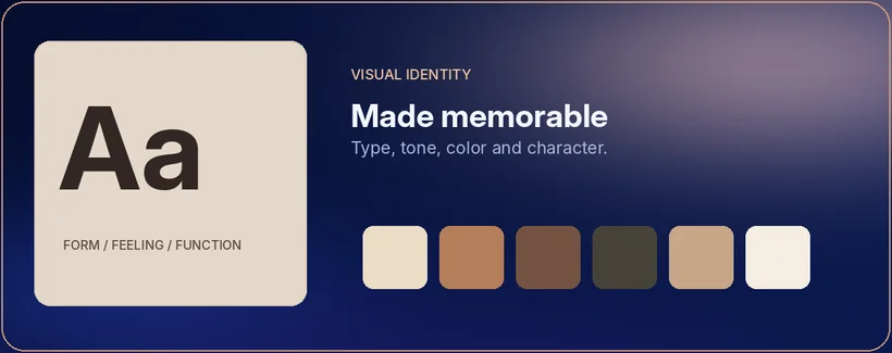 Visual identity type and colour palette