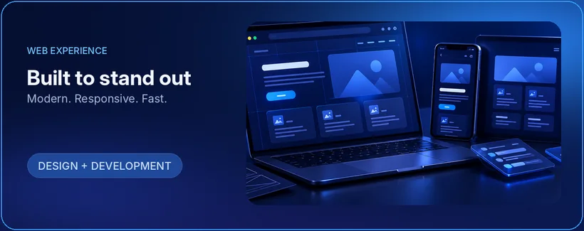 Responsive website on laptop, tablet and phone